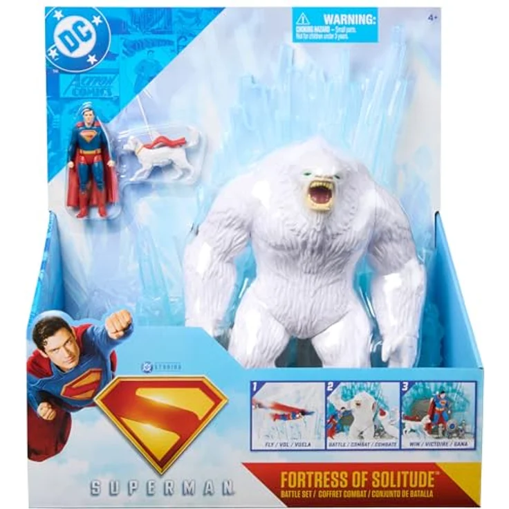 DC Comics Superman - Spielset Festung der Einsamkeit, 33 cm, mit Superman- und Krypto-Figur (8 cm), Schneemonster (20 cm) und kryptonischer Computerstation, Spielzeug für Kinder ab 4 Jahren – Bild 1