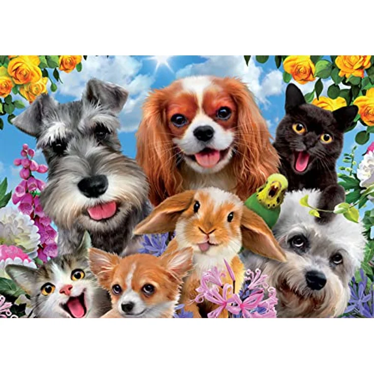 Educa Puzzle 200 Teile, Selfie-Haustierparade, ab 6 Jahren, FSC-zertifiziert, inklusive Puzzle-Kleber, gelegte Größe 40 x 28 cm – Bild 2