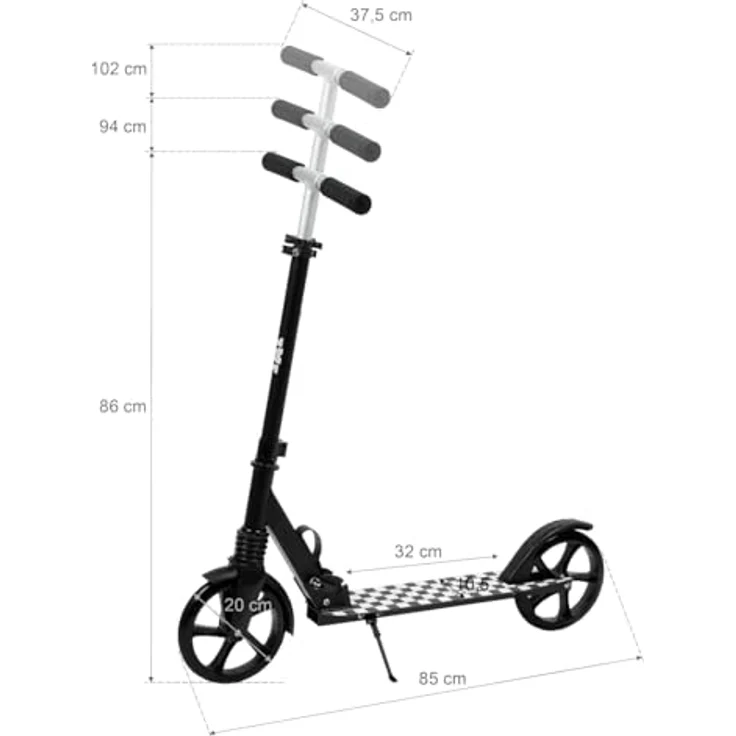 COIL Cityroller Kinderoller, Faltbarer Scooter, Höhenverstellbar bis 15 km/h, ABEC-7-Lager, 20 cm Räder, Fußbremse – Bild 8