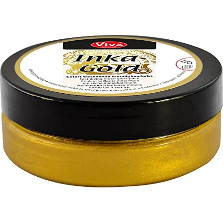 Viva Decor Inka Gold 62,5g (Alt Gold) - Wachshaltige Metallic Polierpaste für Holz, Ton & Terracotta, schnell trocknend mit Hochglanz-Effekten – Bild 1