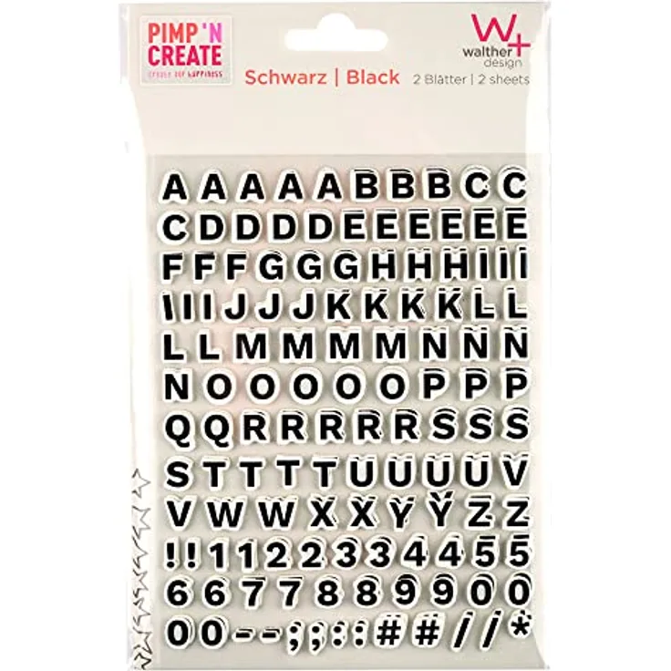 walther design Sticker schwarz Klebebuchstaben PIMP AND CREATE ST6001