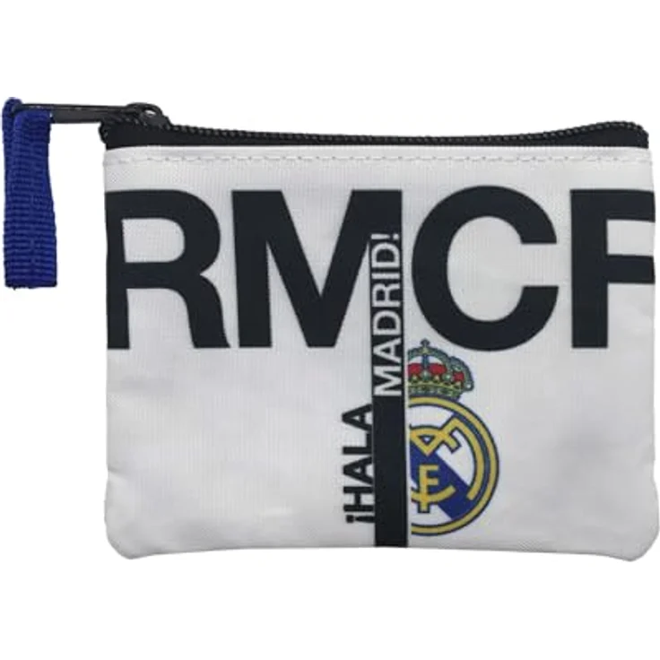 Real Madrid Geldbörse, 12,5 × 9 × 1 cm, mit Reißverschluss für Karten, Ausweis und Kleingeld, Kinderportemonnaie – Bild 1