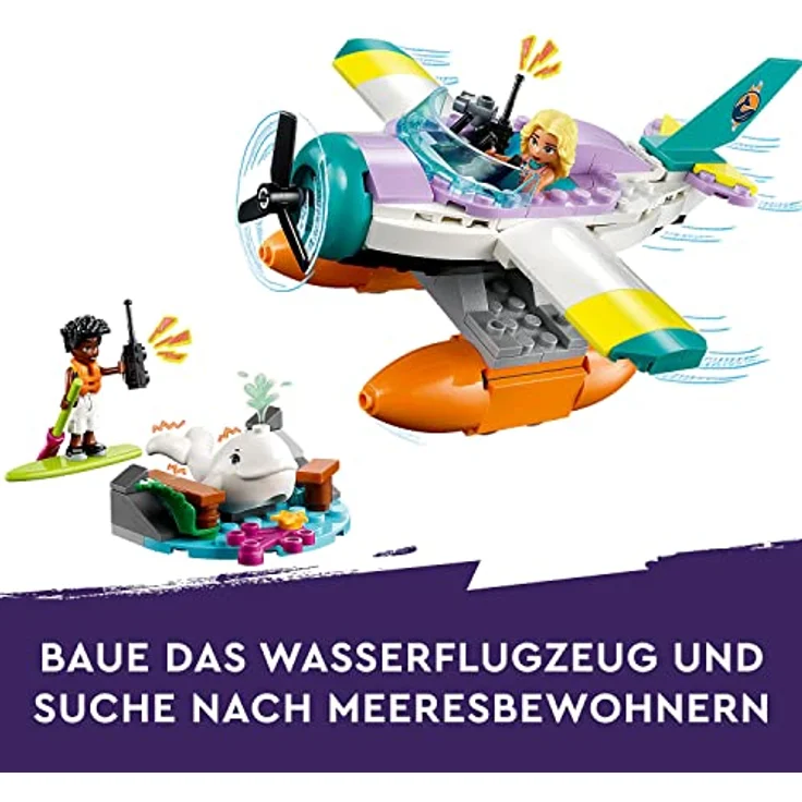 LEGO 41752 Friends Seerettungsflugzeug, Flugzeug-Spielzeug mit Wal-Figur und Mini-Puppen, Tier-Pflege Geschenk zum Geburtstag für Mädchen, Jungen und Kinder ab 6 Jahren – Bild 4