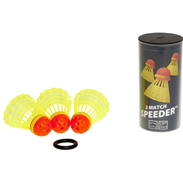 Speedminton Sport Bälle 3er Pack Speeder Match Tube Speedminton Bälle, Rot/Gelb,Einheitsgröße EU