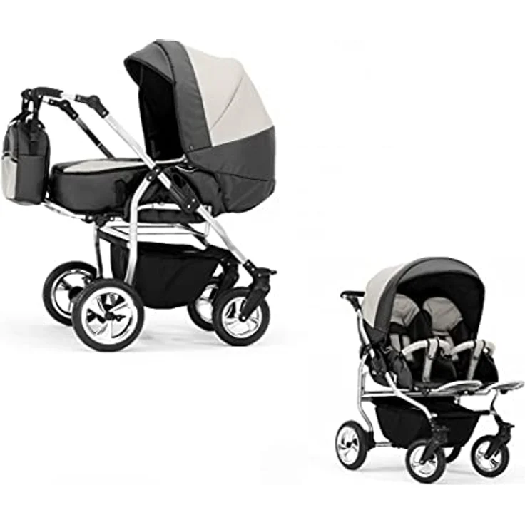 Elcar Zwillingskinderwagen 2 in 1 Duo Twin inkl. Sportsitze - 11 Teile - in 20 Farben, variabel und komfortabel – Bild 1