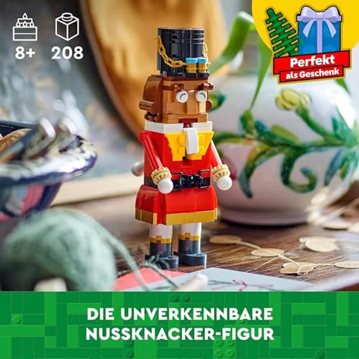 LEGO Nussknacker, Nussknacker-Figur, weihnachtliches Bauset für Jungen und Mädchen, Geschenk zu Weihnachten für Kinder, Weihnachtsdeko, Spielzeug zum Sammeln, lässt Kinder fantasievoll Spielen 40640 – Bild 2