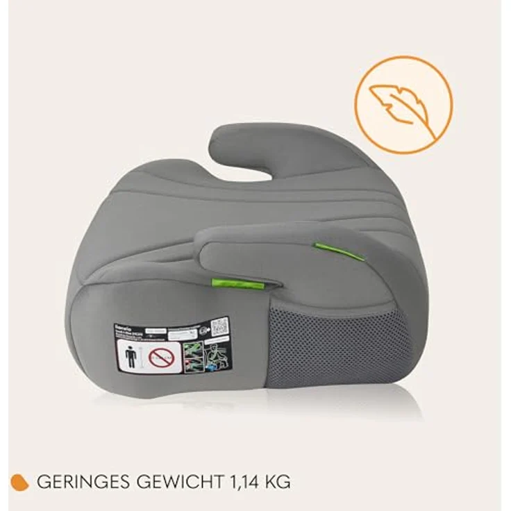 lionelo Kindersitzerhöhung LUUK I-SIZE, 22-36 kg / i-Size / waschbar / breiter, bequemer Sitz, grau – Bild 4