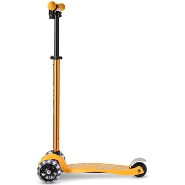 Micro Maxi Micro Deluxe Pro LED Scooter, gelb, mit rutschfestem Trittbrett und höhenverstellbarer Lenkstange – Bild 3