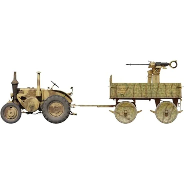 MiniArt 1:35 Deutscher Lanz Bulldog Traktor mit Sd.Anh.Ost und Fla-MG151/20 Drilling, detailliertes Modellbauset für erfahrene Modellbauer – Bild 1