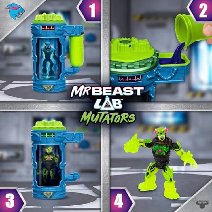 MRBEAST LAB Hyper Fusion Mutators Atomic Earth Panther, Sammelfigur mit 20 beweglichen Gelenken, experimentieren und enthüllen, 14 cm groß – Bild 2