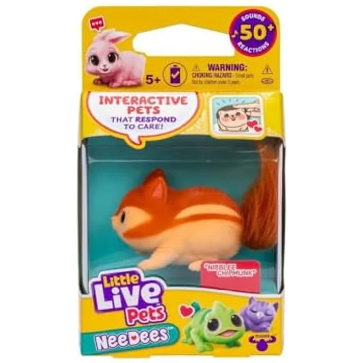 Little Live Pets Lil' Needees Elchspielzeug, interaktive Taschentiere mit Geräuschen und Reaktionen – Bild 3