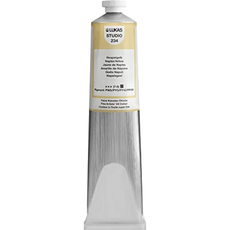 LUKAS STUDIO OIL 200 ml, Premium-Ölfarbe in Neapelgelb, hohe Lichtechtheit und Farbintensität – Bild 1