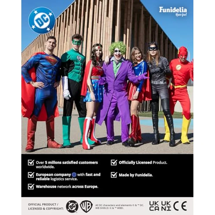 Funidelia Offizielles Superman Kostüm für Herren, Blau, mit Overall, Umhang, Gürtel und Stiefelüberzügen, Größe XL für Karneval und Halloween – Bild 4