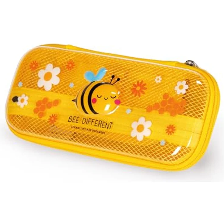 Legami Wonderwow Federmäppchen, Bee Motiv, 2 Fächer, Stifthalter, Netzstoff-Innenfach, Reißverschluss, 23 x 11 x 5 cm – Bild 2
