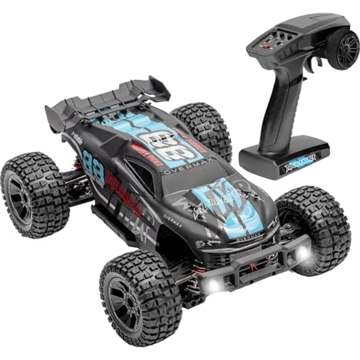 OVERMAX X-Stable RC Monster Truck 4x4 1:10, Metallantrieb, LED-Beleuchtung, 2 Akkus, Öldruckstoßdämpfer, 35 km/h – Bild 1