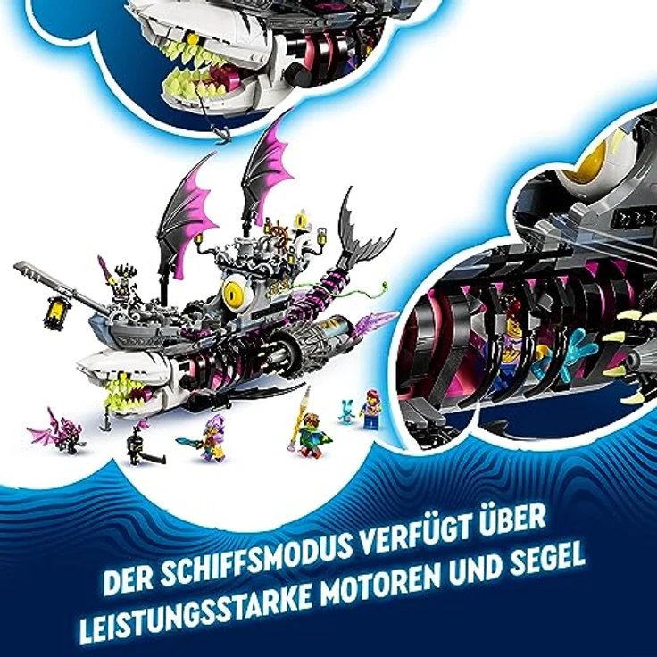 LEGO 71469 DREAMZzz Albtraum-Haischiff, Baue 2 Arten des Piraten-Boot-Spielzeuges, Modellbausatz mit 4 Minifiguren, Spielzeug für Kinder, Mädchen, Jungen, basierend auf der TV-Show – Bild 4
