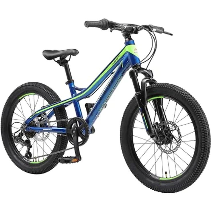 BIKESTAR Alu Mountainbike Jugendfahrrad 20 Zoll ab 6-9 Jahre Hardtail | 7 Gang Shimano Schaltung, Scheibenbremse, Federgabel | Kinder Fahrrad Blau Grün | Risikofrei Testen – Bild 2