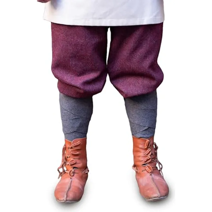 "Burgschneider - Rushose Ivar Fischgrät - Bordeaux Grau (XXL, Unisex, Wolle) Historisch - Early Medieval Rus"