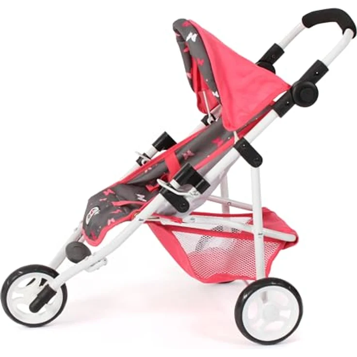 Bayer Chic 2000 Puppenbuggy Lola, Jogging-Buggy für Puppen bis 50 cm, Butterfly Koralle – Bild 2