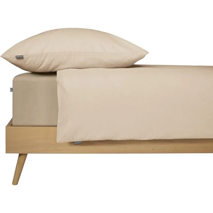Schiesser Bettwäscheset Laura | Baumwoll Seersucker | Helltaupe – Bild 2