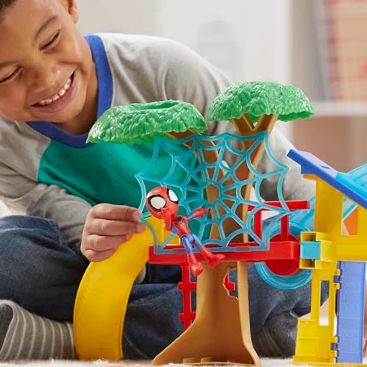 HASBRO Marvel Spidey und Seine Super-Freunde Spideys Spielplatz Spielset, 29 cm hoch mit Spidey Action-Figur und interaktiven Spielbereichen – Bild 5