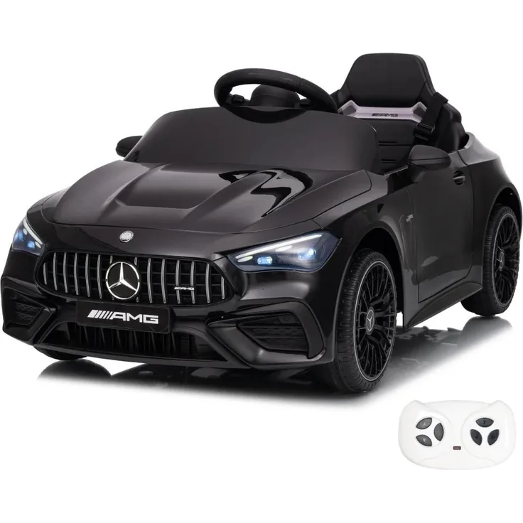 Vrooomy Mercedes-Benz CLE53 AMG 12V Elektro-Kinderfahrzeug, mit Fernbedienung und MP3-Player, für Kinder von 1-5 Jahren, offiziell lizenziert, Lithium-Ionen-Akku, schwarz