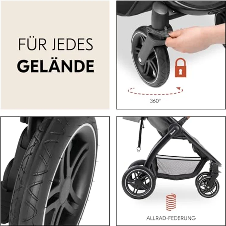 Hauck Kinder-Buggy Uptown, Black Melange Grey, bis 22 kg belastbar, komfortabel und city-tauglich – Bild 3