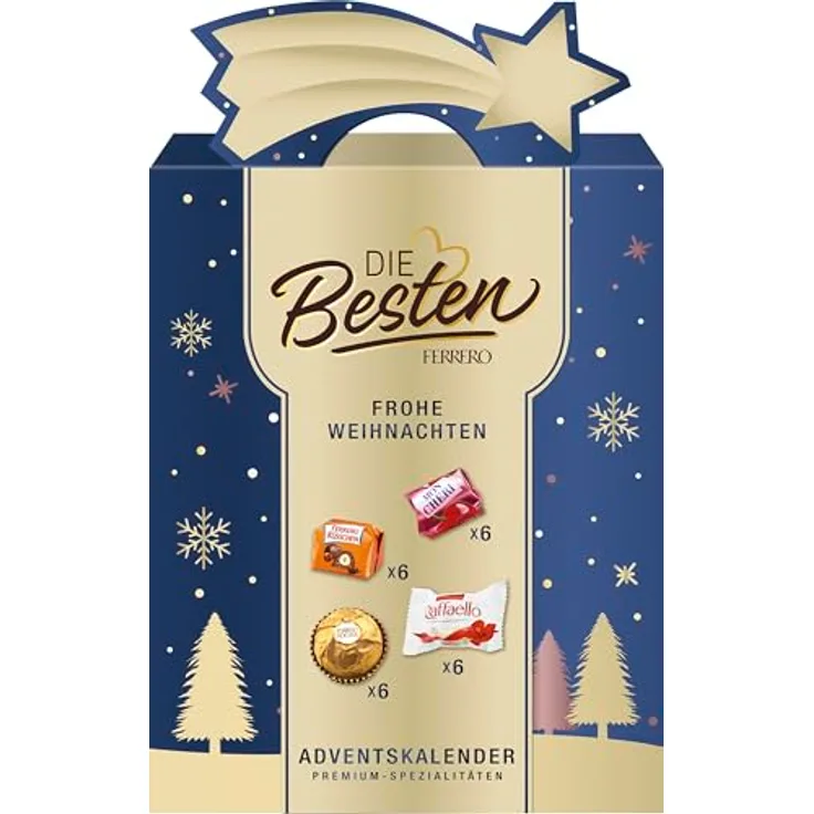 Ferrero Die Besten, Adventskalender mit 24 edlen Pralinen aus beliebten Ferrero-Klassikern