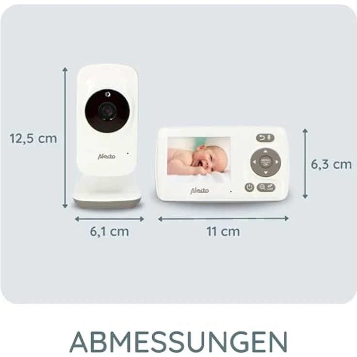 ALECTO Video-Babyphone mit 2. 4- Farbdisplay, weiß/taupe – Bild 6