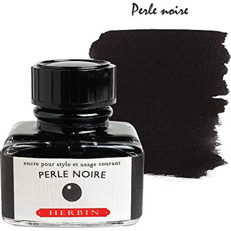 Herbin Schreibset La Perle Noire, Kiefernholzkästchen mit Federhalter, 5 Schreibfedern und 30 ml Tinte – Bild 2