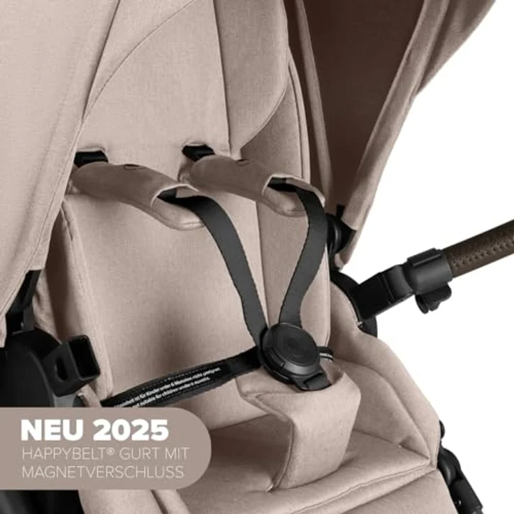 ABC Design Kombikinderwagen Salsa 5 Air, Beige, Textil, mit Feststellbremse, Federung, abnehmbarer Verdeckung und 5-Punkte-Gurt, geeignet für Babyschale – Bild 11