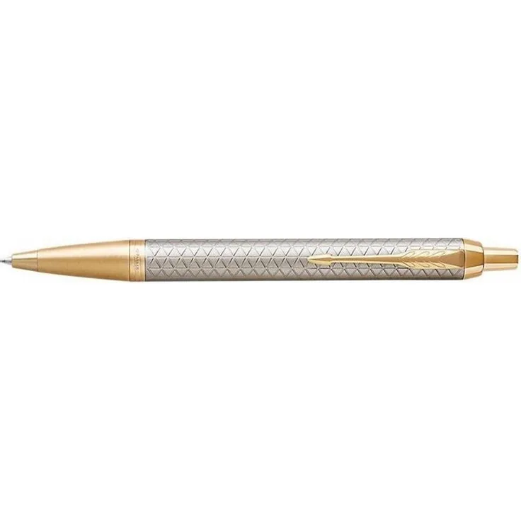 Parker Pen IM Premium Silver G.C., Schreibstift mit stabiler Edelstahlfeder und traditionellem Finish, silber