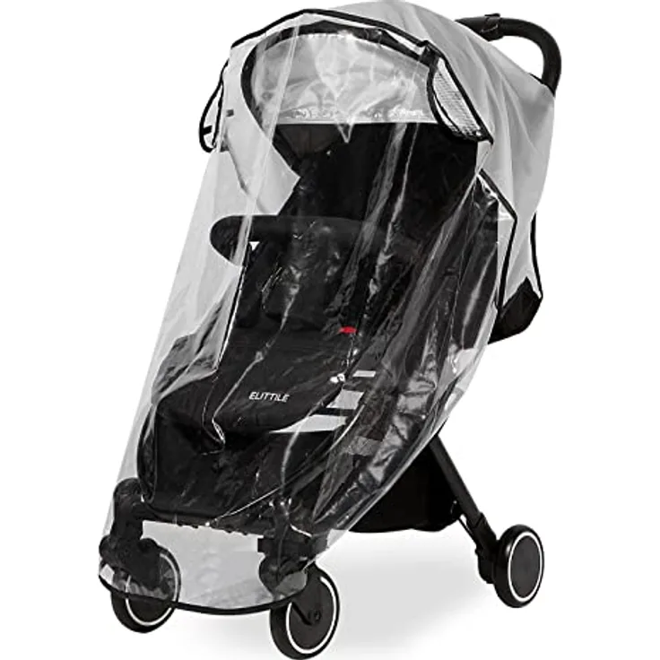 Hrzeem Universal Regenschutz für Kinderwagen, wasserdicht und winddicht, transparent mit Belüftungsfunktion