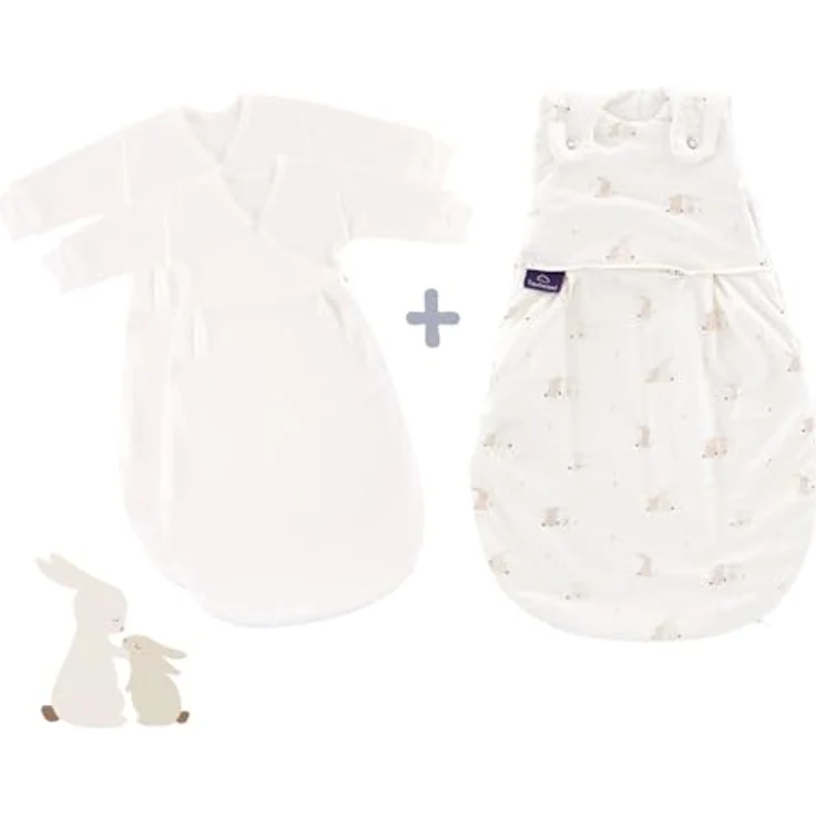 Träumeland TRÄUMELAND – LIEBMICH Babyschlafsack 3-teiliges Set Hophop Bunny beige | atmungsaktiv | mitwachsender Ganzjahresschlafsack | 2.5 TOG | Öko-Tex 100 zertifiziert – Bild 3