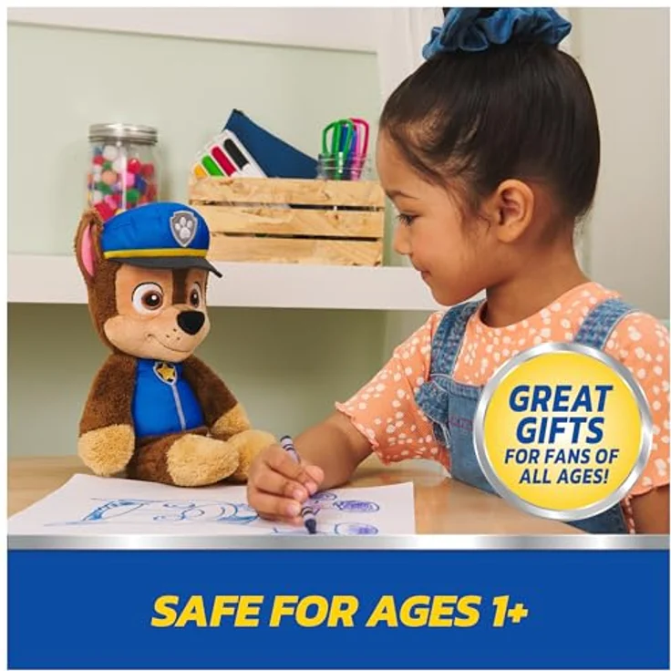 GUND Paw Patrol Chase Take Along Buddy, Plüschtier 33 cm in Blau/Braun, für Kinder ab 1 Jahr, weicher Spielkamerad – Bild 4