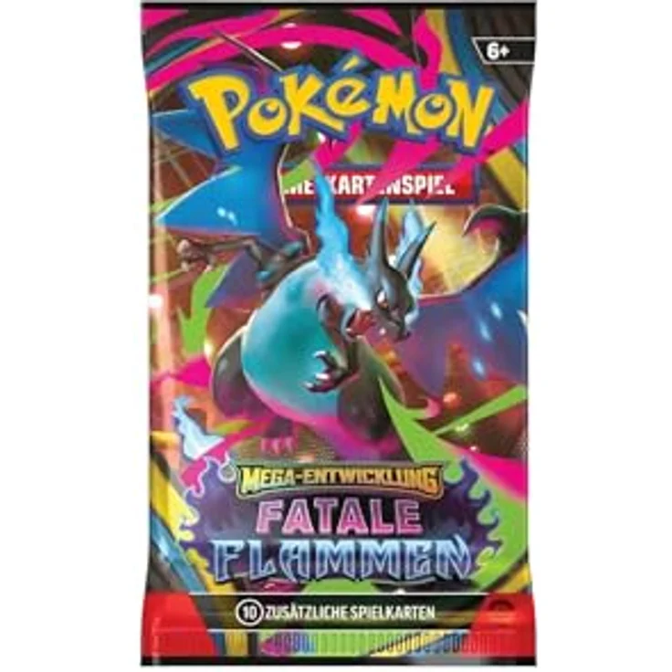 Pokémon Pokémon-Sammelkartenspiel: Boosterpack-Display Mega-Entwicklung – Fatale Flammen, 36 Boosterpacks mit Mega-Skaraborn-ex und Mega-Schlapor-ex – Bild 3