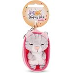 NICI 48841 Schlüsselanhänger Sleeping Pets Katze grau getigert 8cm