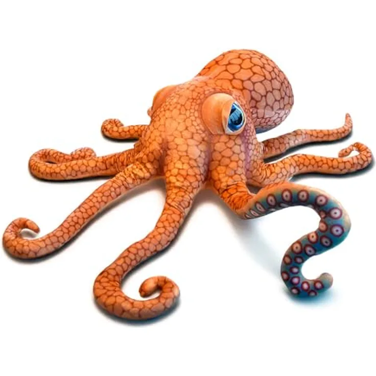 mikamax Riesiger Oktopus Kuscheltier, 150 cm XXL Plüschstofftier mit realistischen Augen, beschwertes Meerestier, hypoallergen, für Kinder