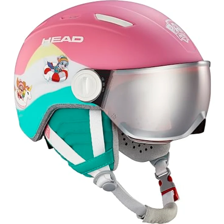 HEAD MAJA VISOR PAW Ski- und Snowboardhelm mit Visor, Paw Patrol Design, Rosa/Türkis, UV 400 Schutz, Belüftungsschlitze, Size-Adjuster – Bild 2