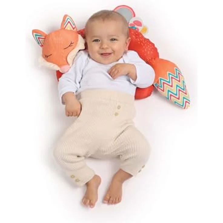 LUDI Fox Activity Pillow, Aktivierungsspiel für Babys ab 3 Monaten, 5 sensorische Aktivitäten zur Entwicklung der Sinne und Muskelstärkung in der Bauchlage – Bild 5