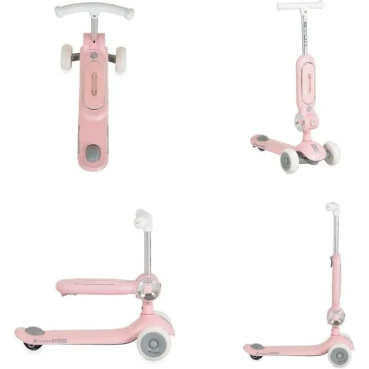 Byox Kinderroller StreetPro 2in1, Laufrad mit PU-Rollen, Musik- und Lichteffekten, höhenverstellbar, rosa – Bild 5
