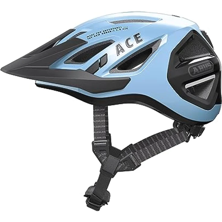 ABUS Stadthelm Urban-I 3.0 ACE - sportlicher Fahrradhelm mit LED-Rücklicht, verlängertem Schirm und Magnetverschluss - Blau, Größe L – Bild 1