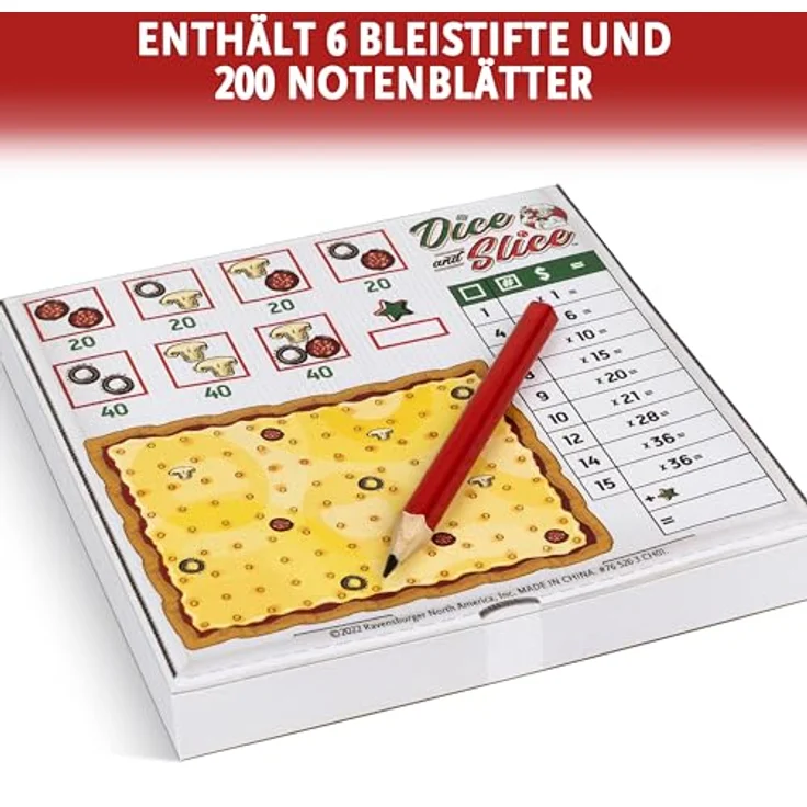 ThinkFun Dice & Slice - Roll & Write Strategiespiel mit Wertungsblock und Würfelturm – Bild 4