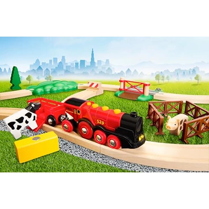 BRIO® Rote Lola Bauernhof Zugset, 24-tlg. Spielzeug-Eisenbahn mit Batterielok, FSC®-zertifiziert – Bild 15