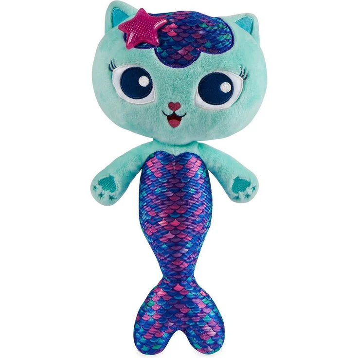 Spin Master Kuscheltier Gabby's Dollhouse - Meerkätzchen Plüsch mit leuchtendem Seestern und Geräuscheffekten, 33 cm