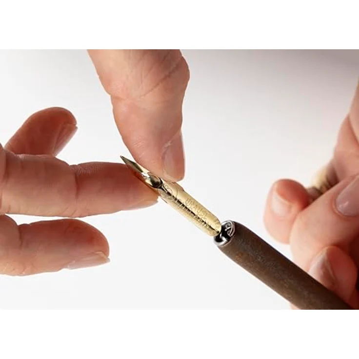 Brause Bandzugfedern für Linkshänder, Schachtel mit 15 Federn 2,5 mm für Kalligrafie, präzise Schreibspitzen, hergestellt in Deutschland – Bild 5