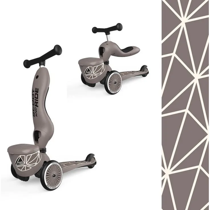 Scoot and Ride Scoot&Ride Highwaykick 1 Lifestyle - Rutscherfahrzeug und Scooter, 2in1 Kickboard/Kickboard mit Sitz, für Kinder von 1-5 Jahren, grün