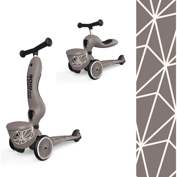 Scoot and Ride Scoot&Ride Highwaykick 1 Lifestyle - Rutscherfahrzeug und Scooter, 2in1 Kickboard/Kickboard mit Sitz, für Kinder von 1-5 Jahren, grün – Bild 1