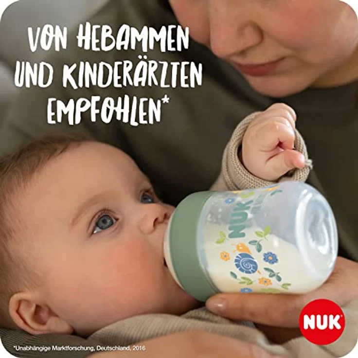 NUK for Nature Ersatz-Trinksauger für Babyflasche | Mittelgroß | 6−18 Monate | Der Mutterbrust nachempfunden, nachhaltiges Silikon, Anti-Colic-Ventil | BPA-frei | 2 Stück – Bild 3