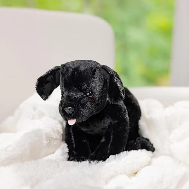 Melissa & Doug Schwarze Benson Labrador-Welpe, Stofftier mit abwaschbarer Oberfläche, 25,4 cm, ideal für Kinder von 3 Monaten bis 3 Jahren – Bild 9